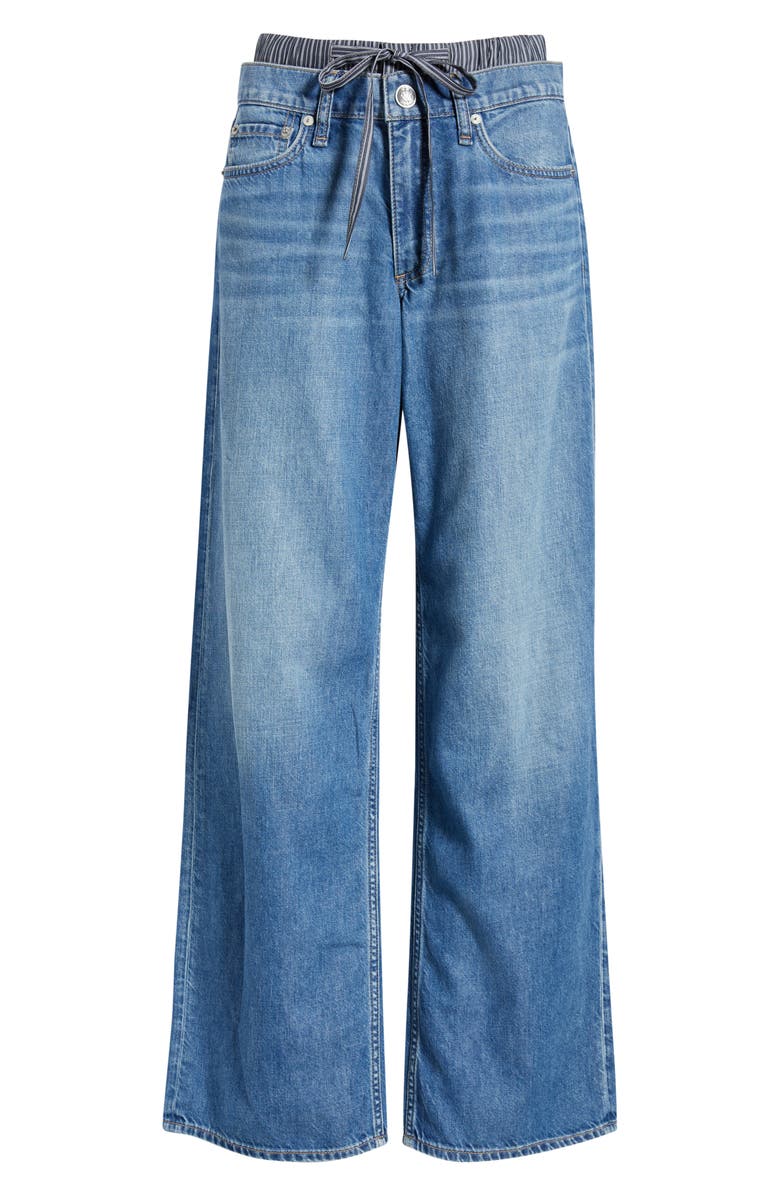 rag & bone Featherweight Saige Boxer Relaxed Straight Leg Jeans, Alternate, color, Miler Stripe