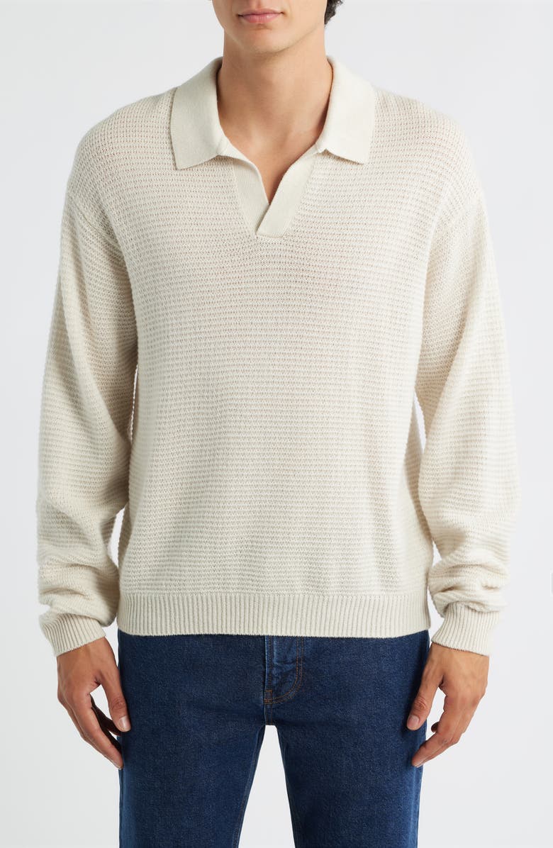 FRAME Textured Wool & Cashmere Sweater, Main, color, Warm White