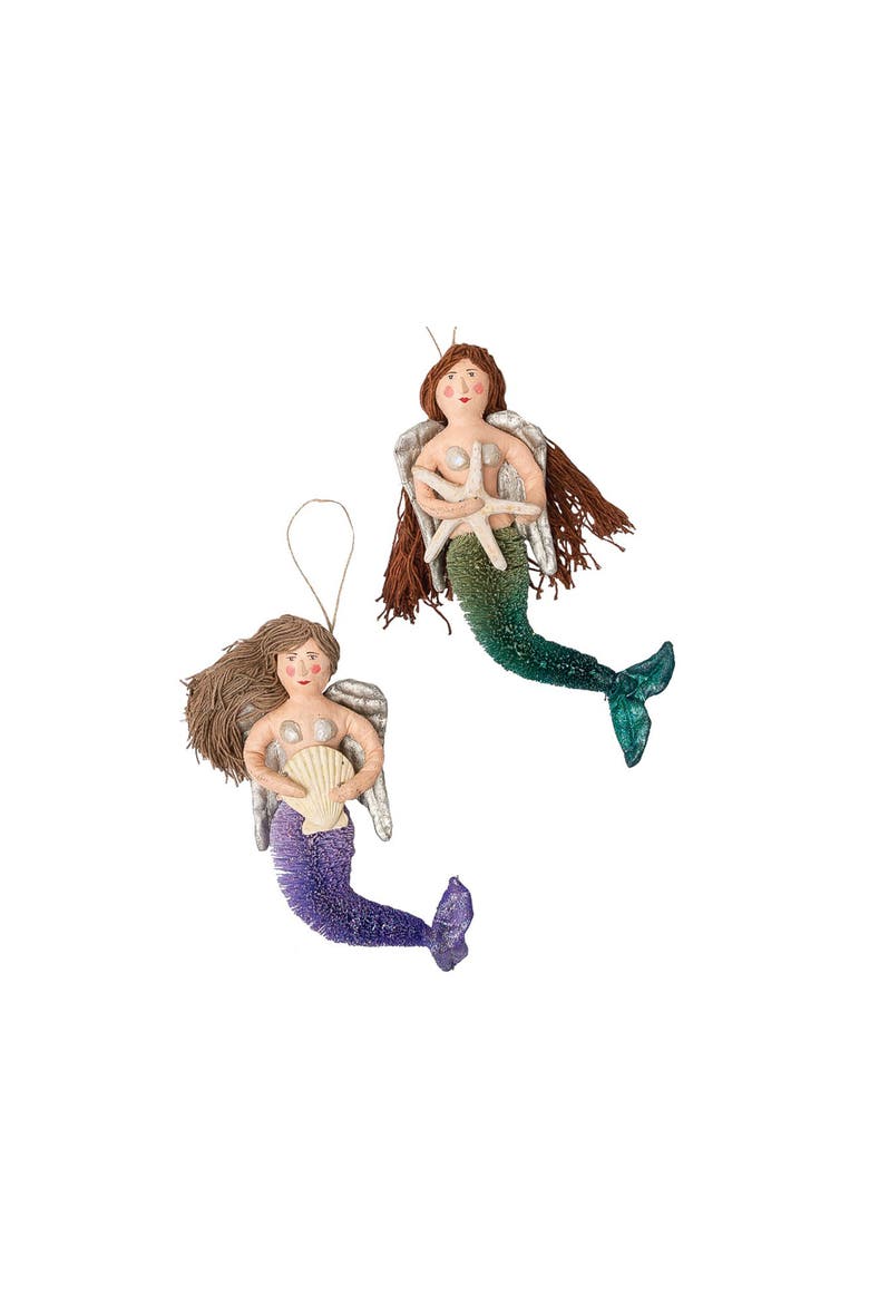 Magical Mermaid Christmas Tree Ornament Set of 3, Alternate, color, Off-White
