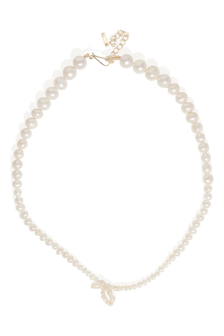 Freshwater Pearl Necklace, Main, color, 18CT GOLD PLATED