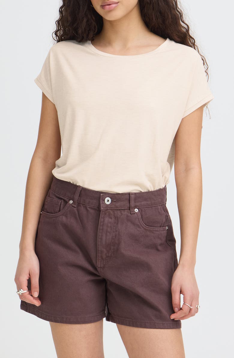 ICHI Ihrebel Short Sleeve Tee, Main, color, Tapioca