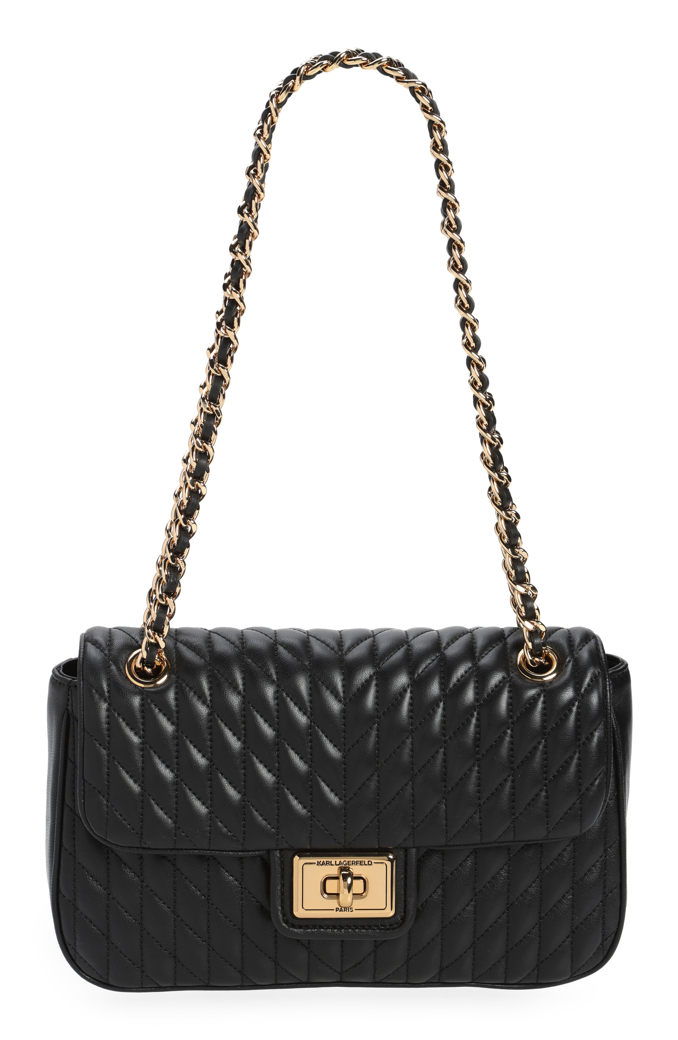 KARL LAGERFELD PARIS Agyness Medium Convertible Shoulder Bag, Main, color, 