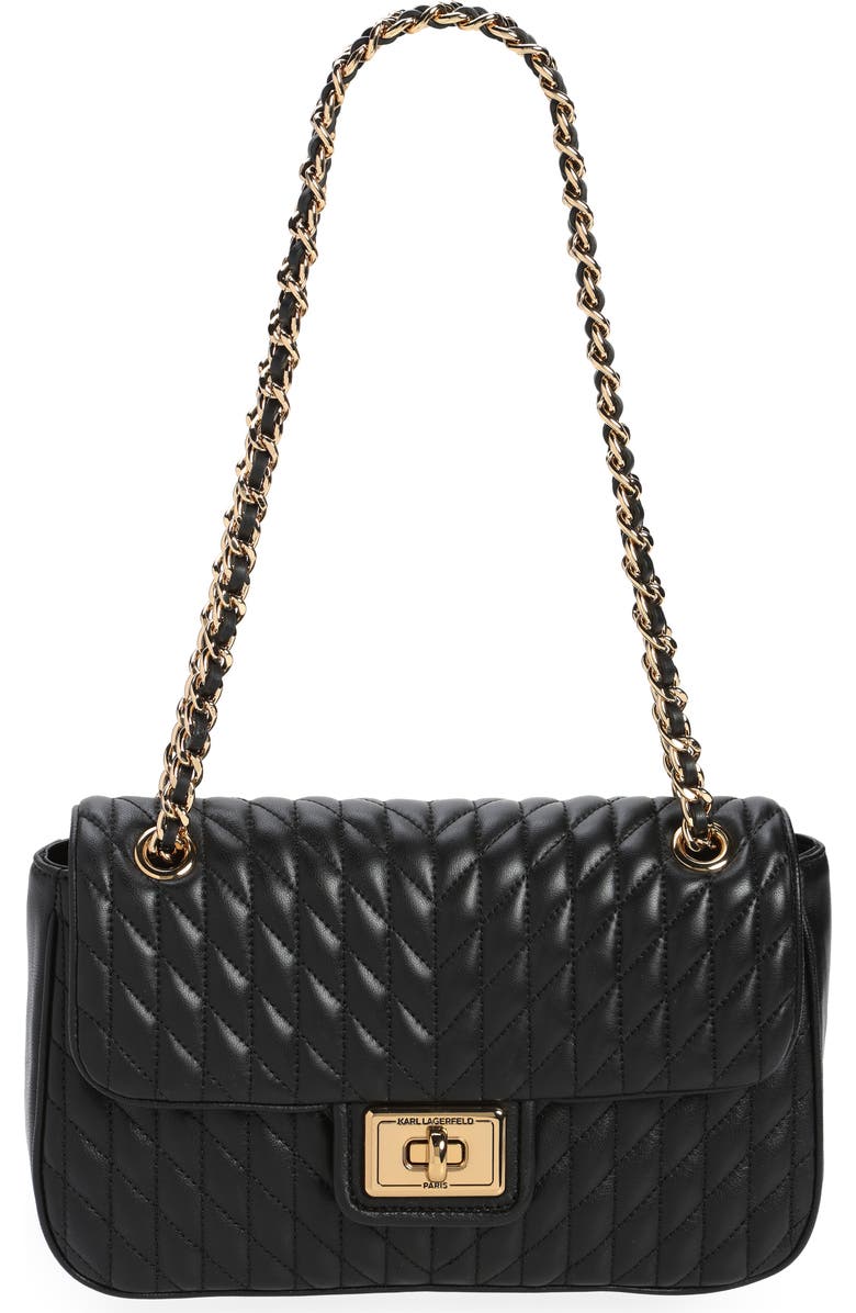 KARL LAGERFELD PARIS Agyness Medium Convertible Shoulder Bag, Main, color,