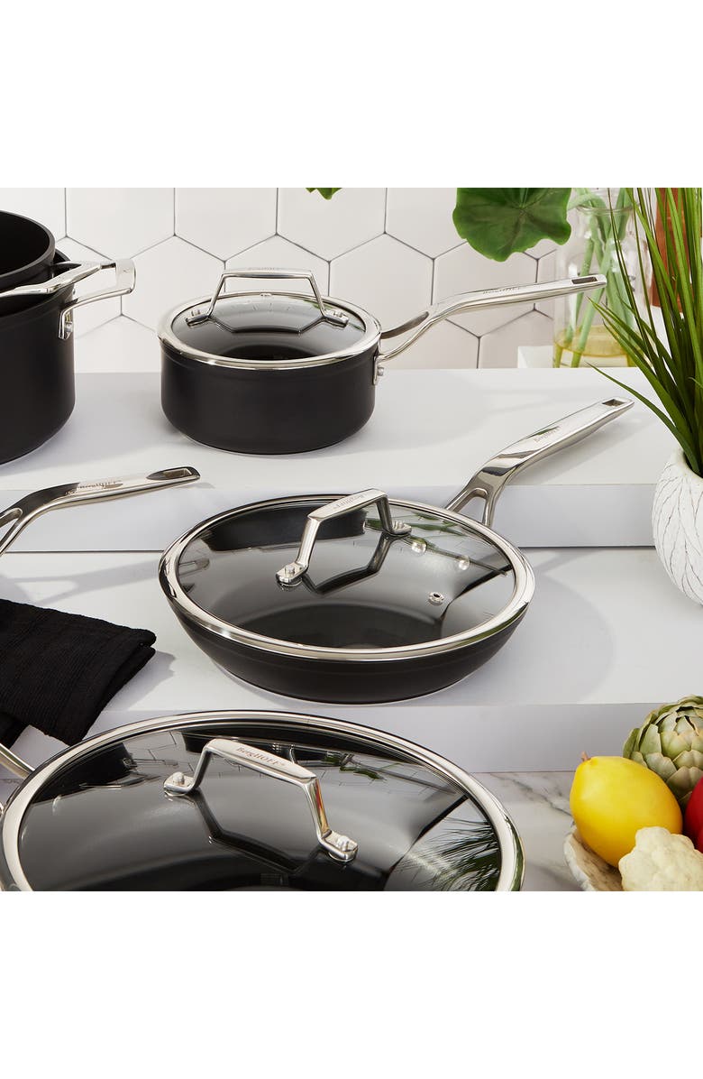 BergHOFF Essentials Hard Anodized 1.3-Quart Nonstick Covered Saucepan, Alternate, color, Black