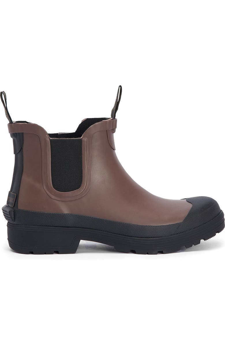 Barbour Storm Chelsea Rain Boot, Alternate, color, Dark Sand/Black