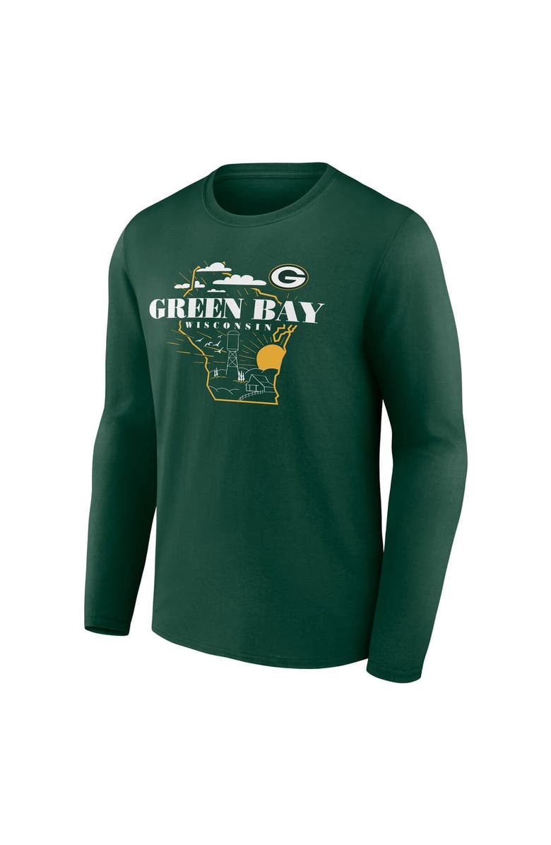 FANATICS Men's Fanatics Green Green Bay Packers Hometown Rushing Yards Long Sleeve T-Shirt, Alternate, color, 