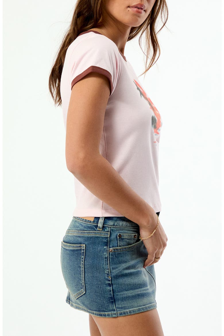 Sunset Skimmer Ringer Graphic T-Shirt, Alternate, color, PINK
