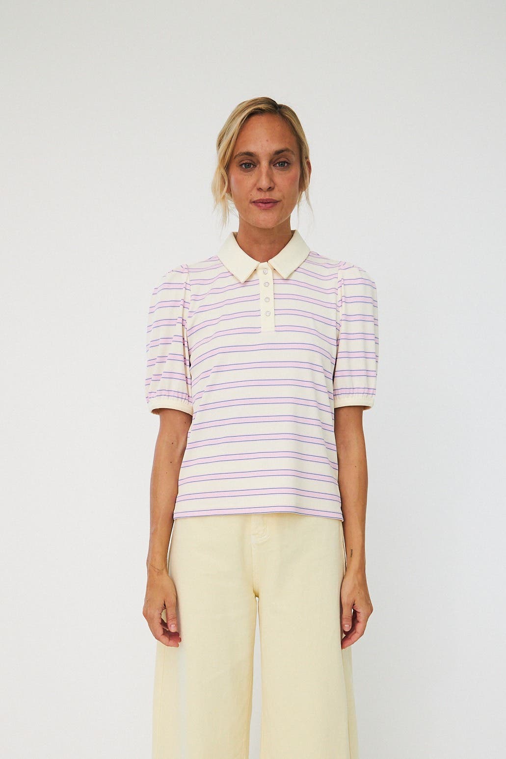 selected Creme Lilac Stripe