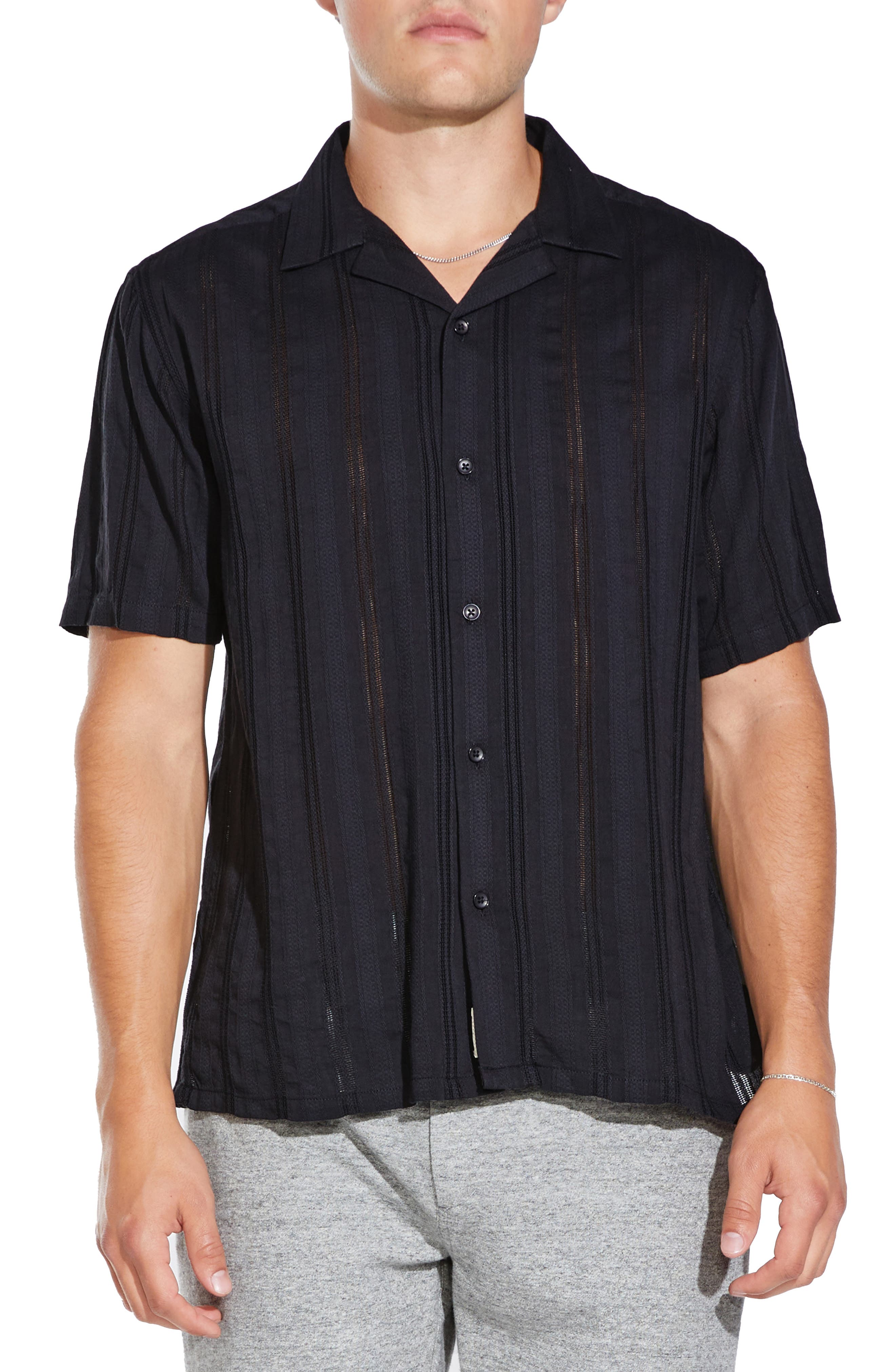Civil Society Relaxed Fit Striped Seersucker Cotton Resort Shirt