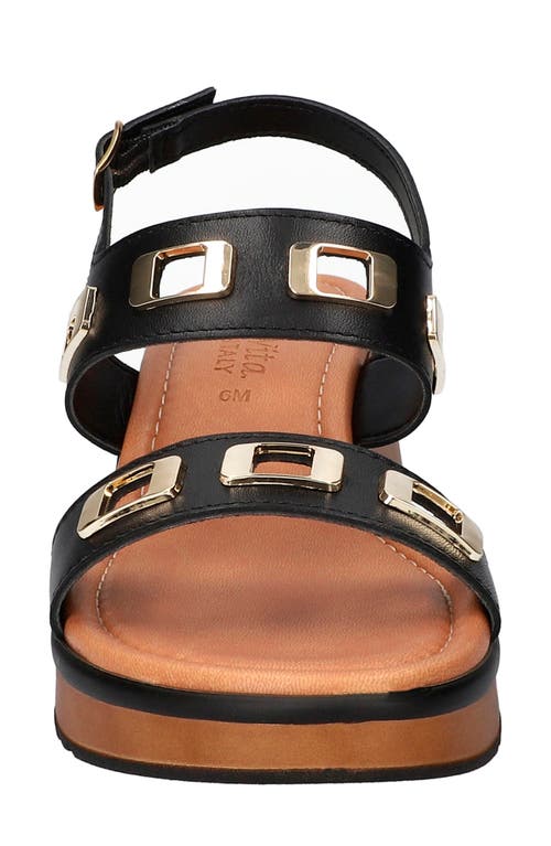 Bella Vita Vic Italy Platform Sandal In Black Italian Leather