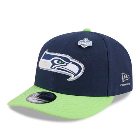 Men's New Era  College Navy/Neon Green Seattle Seahawks 2026 NFL Draft On Stage Pre-Curved 9FIFTY Snapback Hat