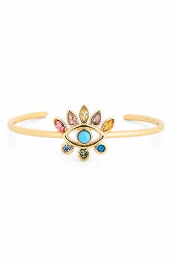 Kurt Geiger London Rainbow Crystal Evil Eye Cuff Bracelet
