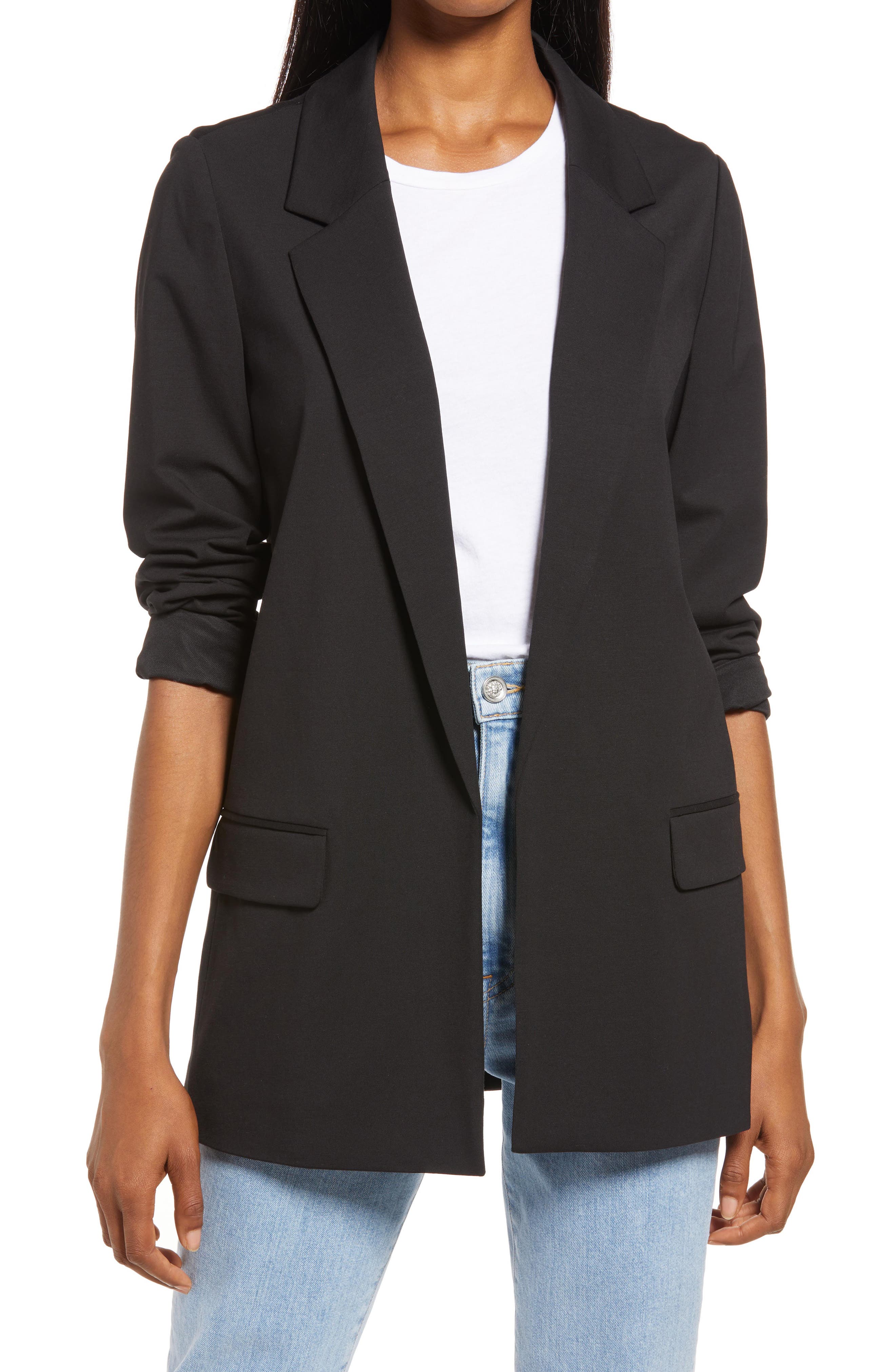 Aleida Open Front Jersey Blazer