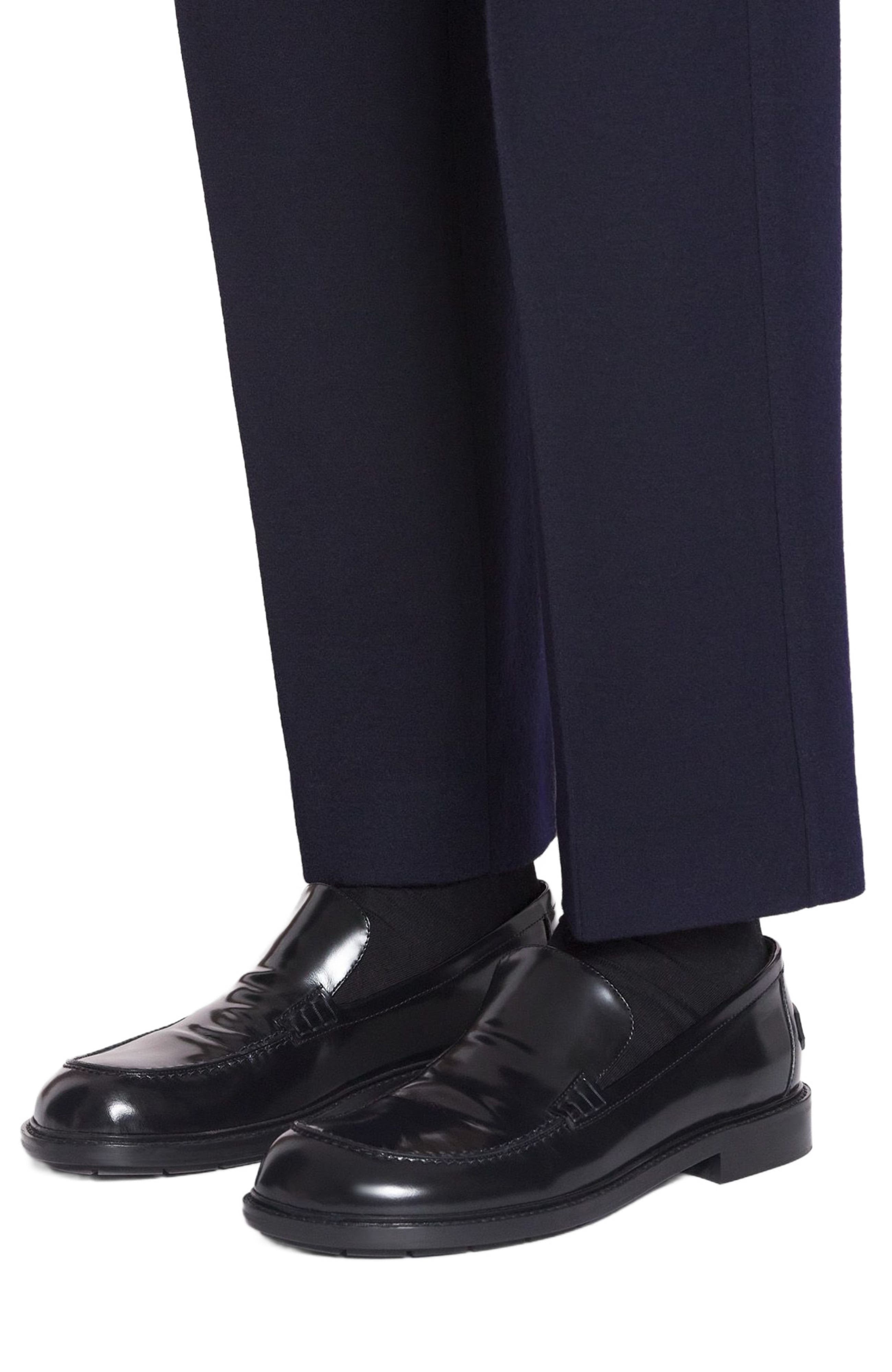 Lanvin SPINTO LOAFERS IN GLOSSY LEATHER, Alternate, color, 