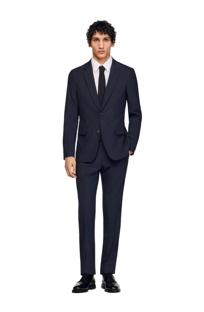 SANDRO Wool suit jacket, Alternate, color, Navy Blue