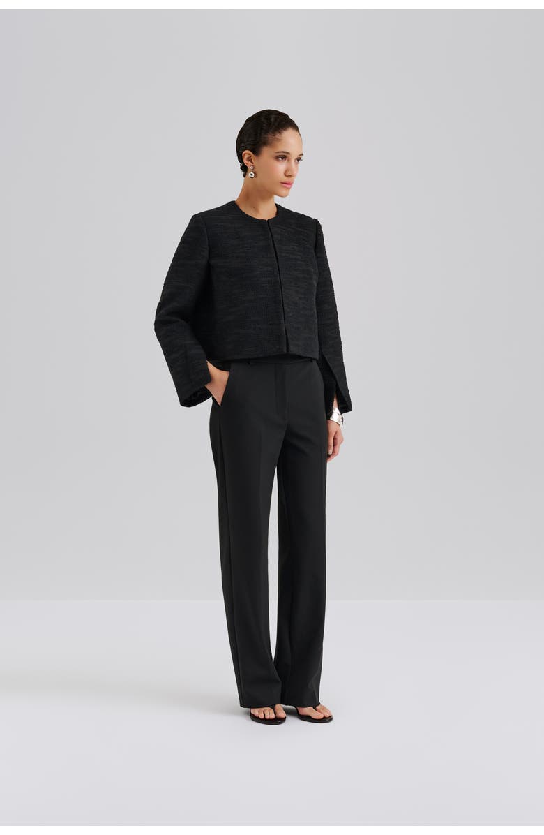 Malina Ruthie Cropped Boucle Blazer, Alternate, color, Black