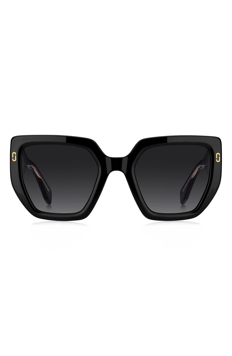 Marc Jacobs 52mm Gradient Square Sunglasses, Main, color, Black/ Dark Grey