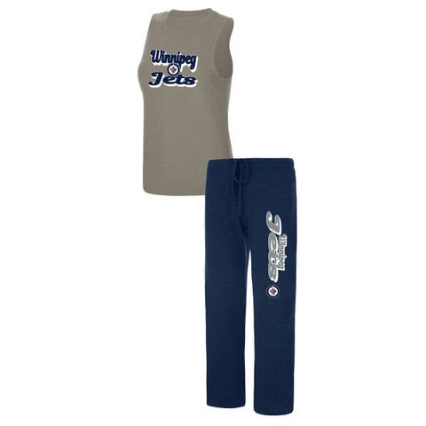 Women's Concepts Sport Heather Gray/Heather Navy Winnipeg Jets Meter Muscle Tank Top & Pants Sleep Set