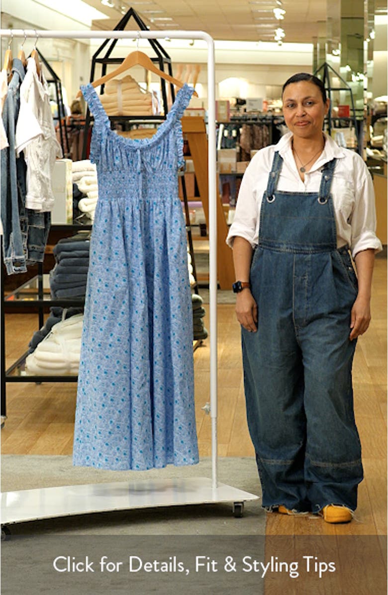 Marlena Ditsy Floral Smocked Midi Dress, sales video thumbnail