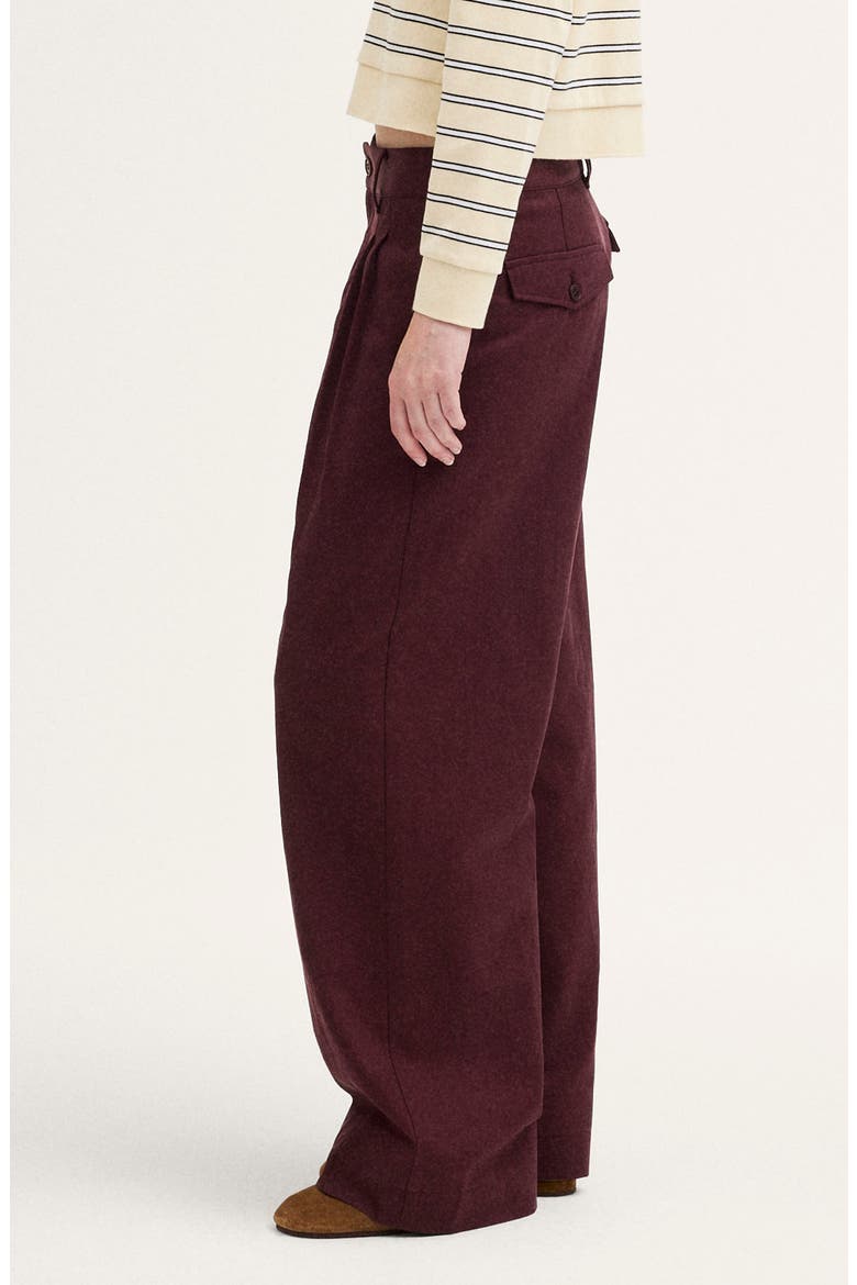 The Everyday Drapey Twill Trouser, Alternate, color, SMOKED CLARET