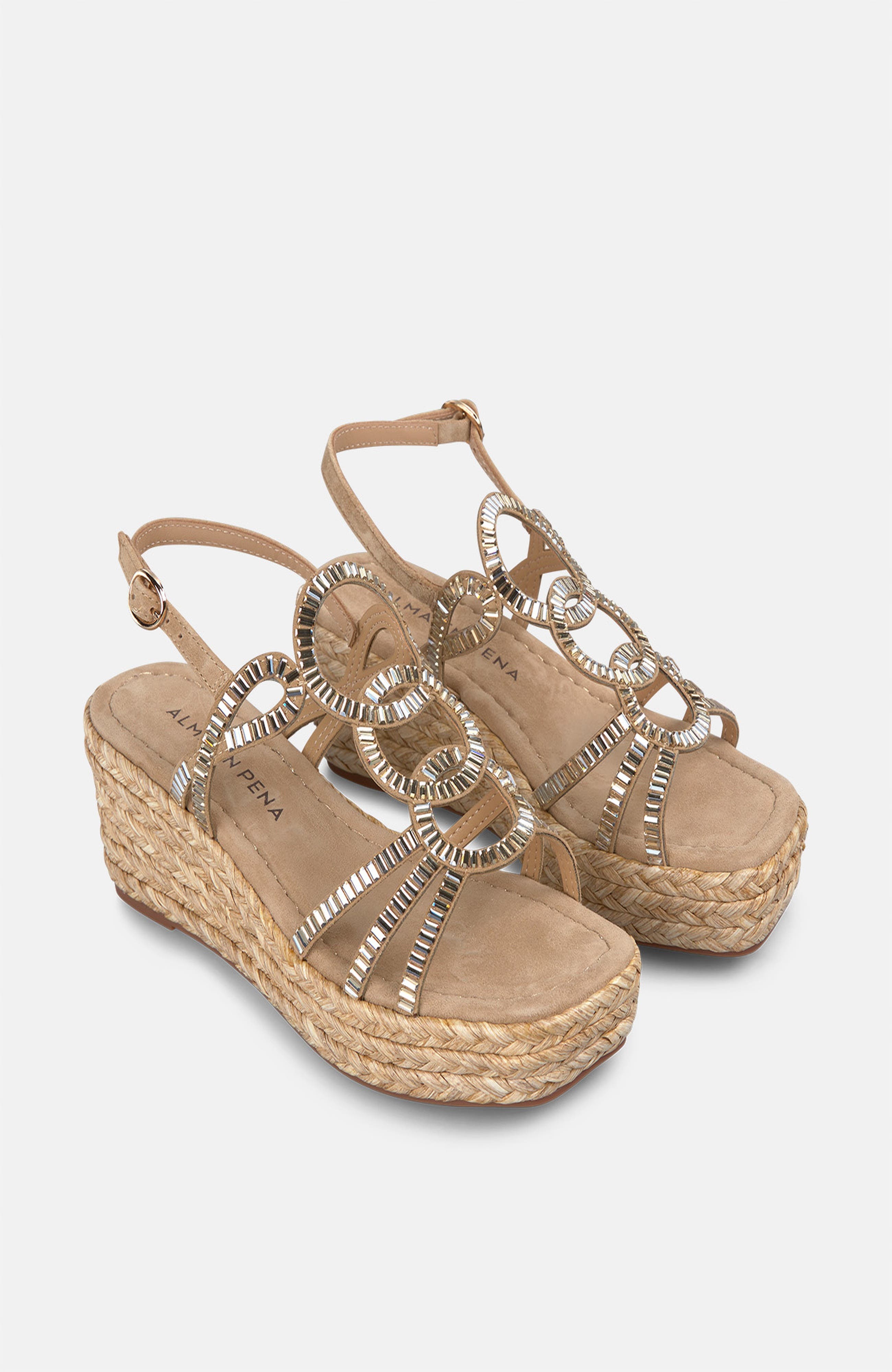 Wedge Sandals, Alternate, color, Beige