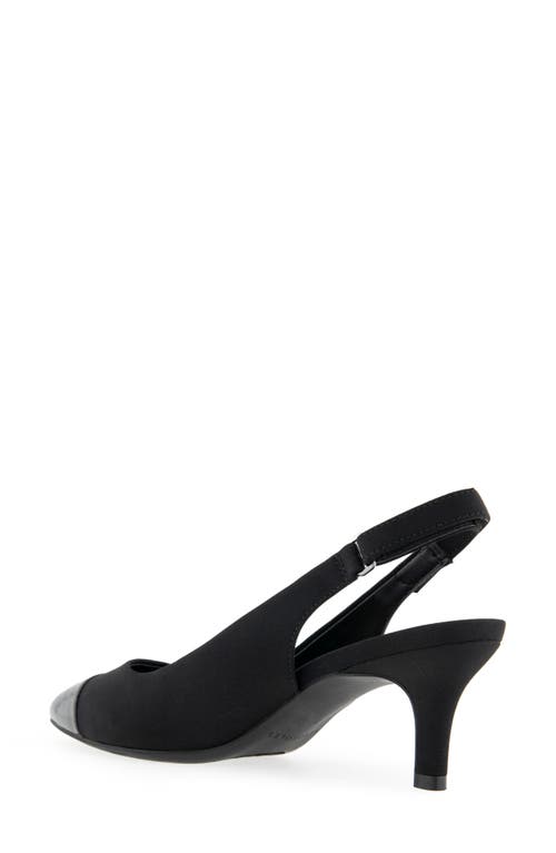 Aerosoles Levi Cap Toe Slingback Pump In Black Neoprene Fabric