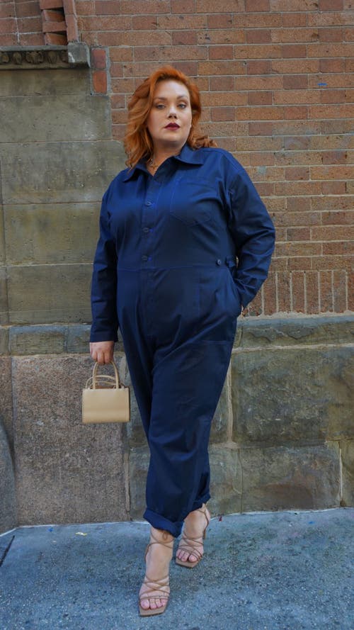 See Rose Go Riveter Plus Size Jumpsuit In Black