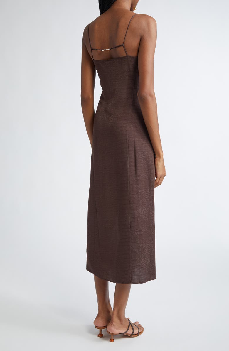 Jacquemus The Notte Charm Logo Crocodile Jacquard Midi Dress, Alternate, color,