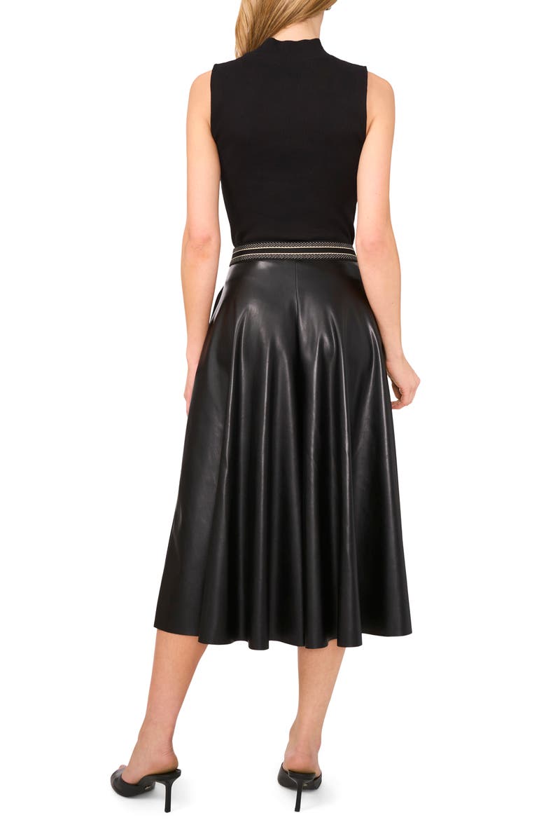 Faux Leather Crop Wide Leg Culotte Pants, Alternate, color, RICH BLACK