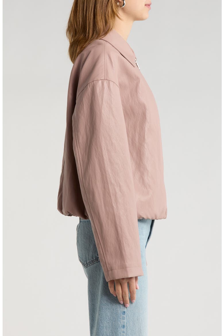 Faux-Ever Leather™ Minimalist Bomber Jacket, Alternate, color, DESERT ROSE