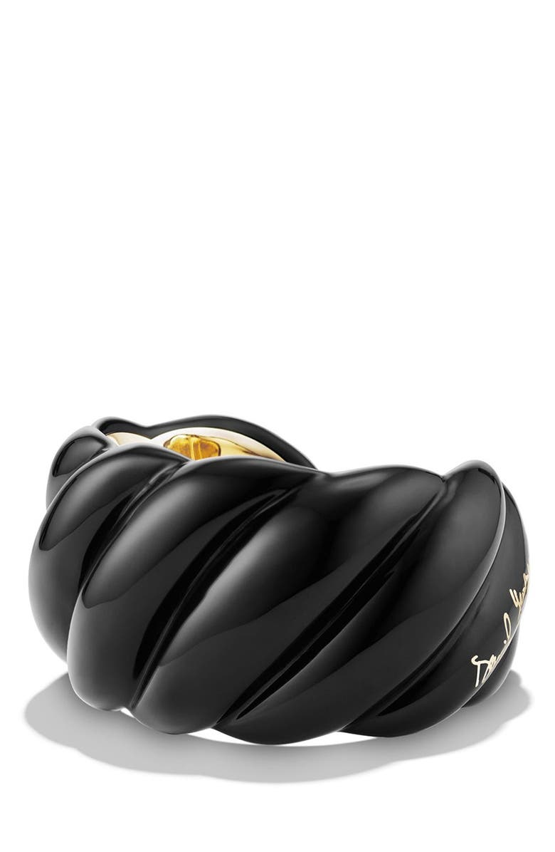 David Yurman 'Sculpted Cable' Resin Cuff Bracelet with 18k Gold, Main, color, 