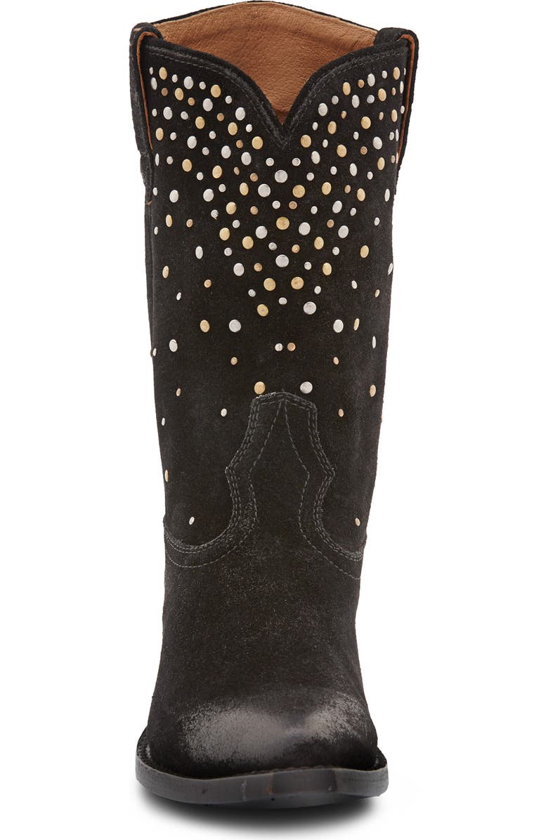 Frye Sacha Stud Western Boot, Alternate, color, Blac