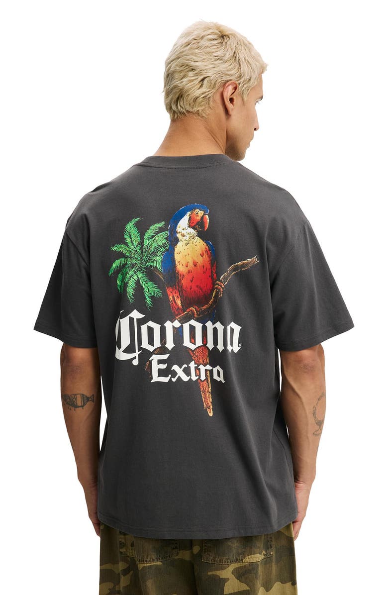Cotton On Men's Loose Fit License T-Shirt, Alternate, color, Lcn Cor Faded Slate Corona -
