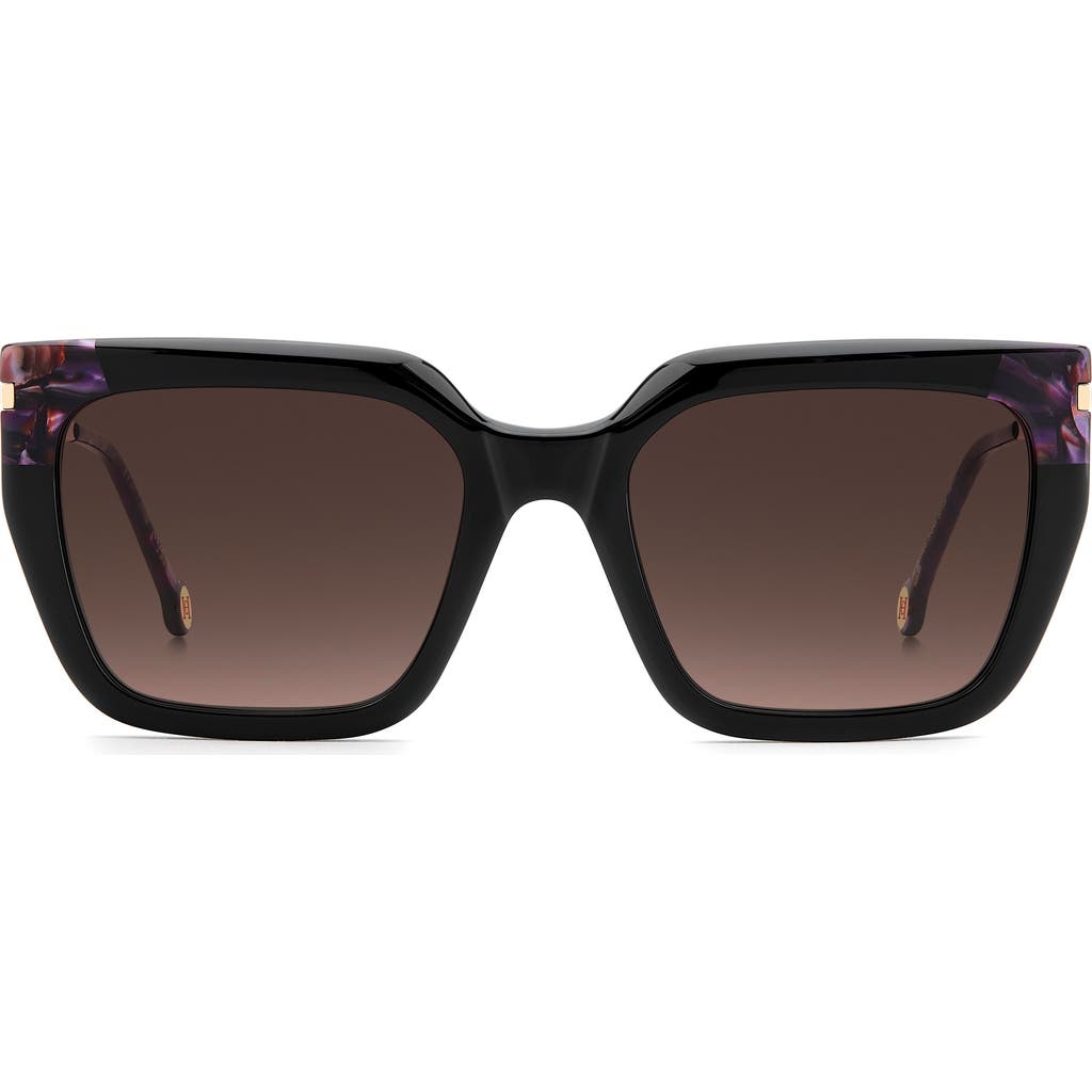Carolina Herrera 55mm Rectangular Sunglasses In Black