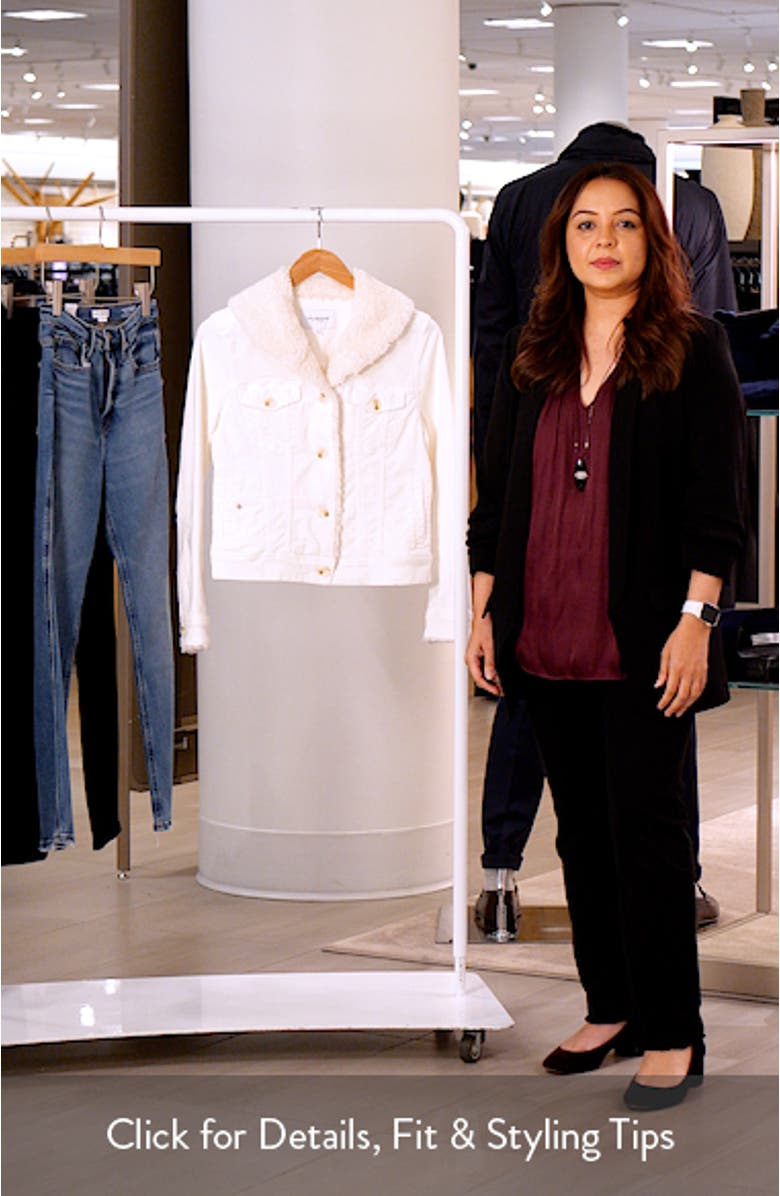 Faux Shearling Collar Corduroy Trucker Jacket, sales video thumbnail