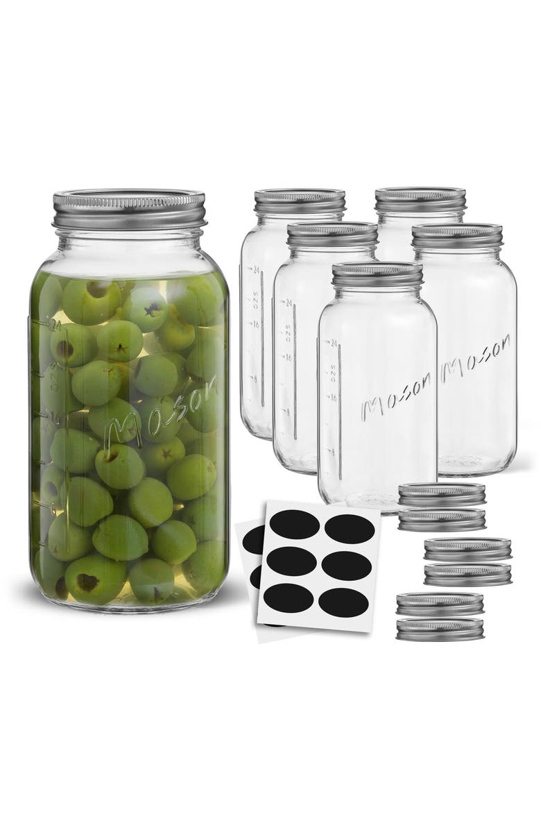 JoyJolt 42-Piece Mason Jars with Airtight Lids, Alternate, color, Clear
