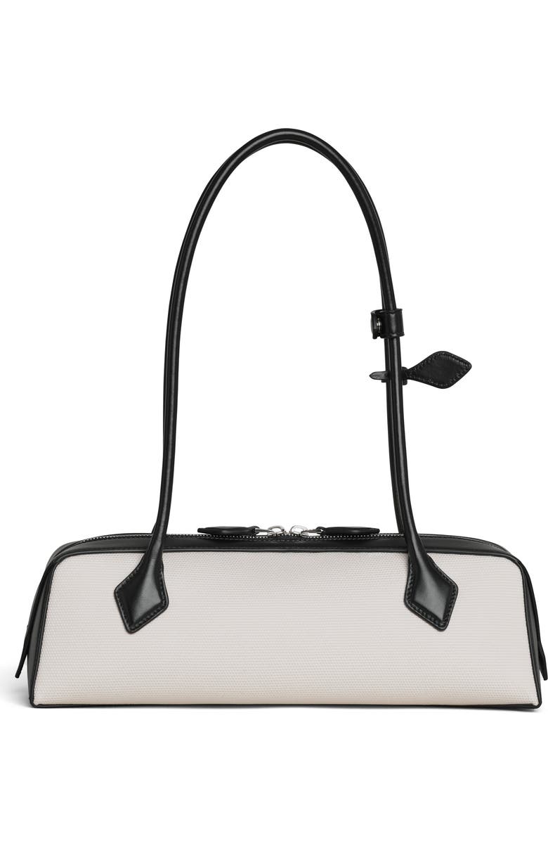 Alaïa Le Teckel East/West Canvas Shoulder Bag, Alternate, color,