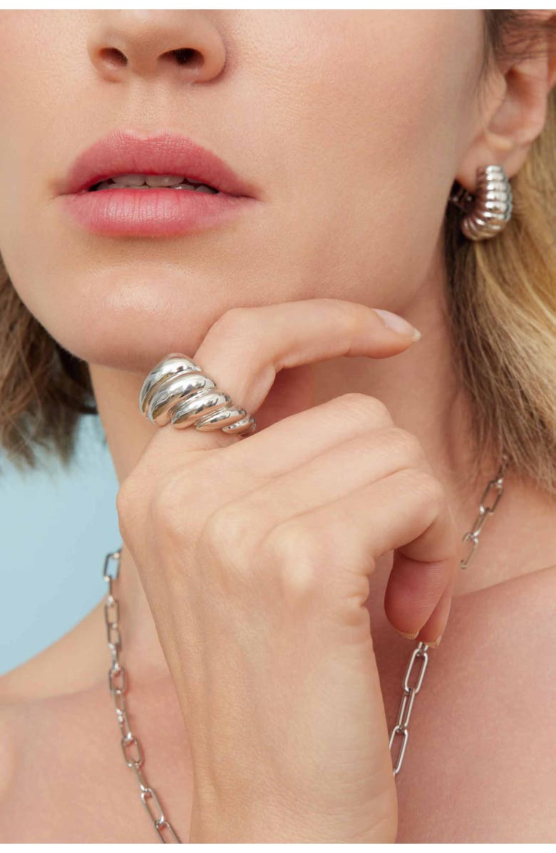 Oradina Lady Finger Drop Earrings in Sterling Silver, Alternate, color, Silver