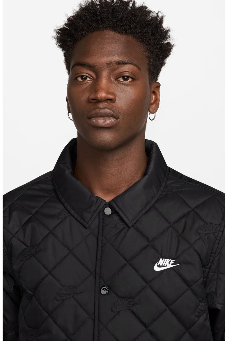 Club Quilted Coach's Jacket, Alternate, color, BLACK/ WHITE