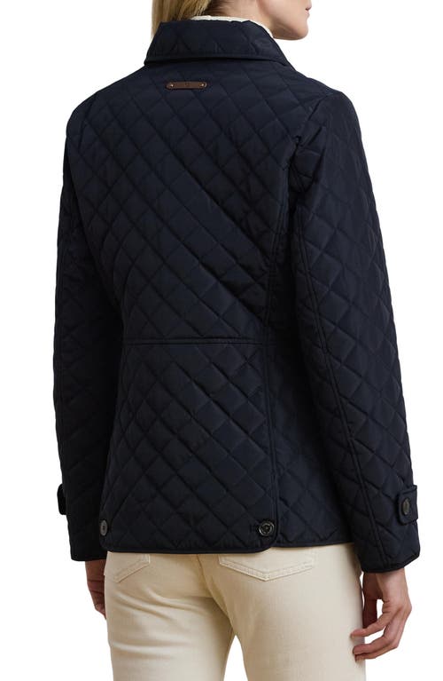 Ralph Lauren Lauren  Crested Quilted Jacket In Blue