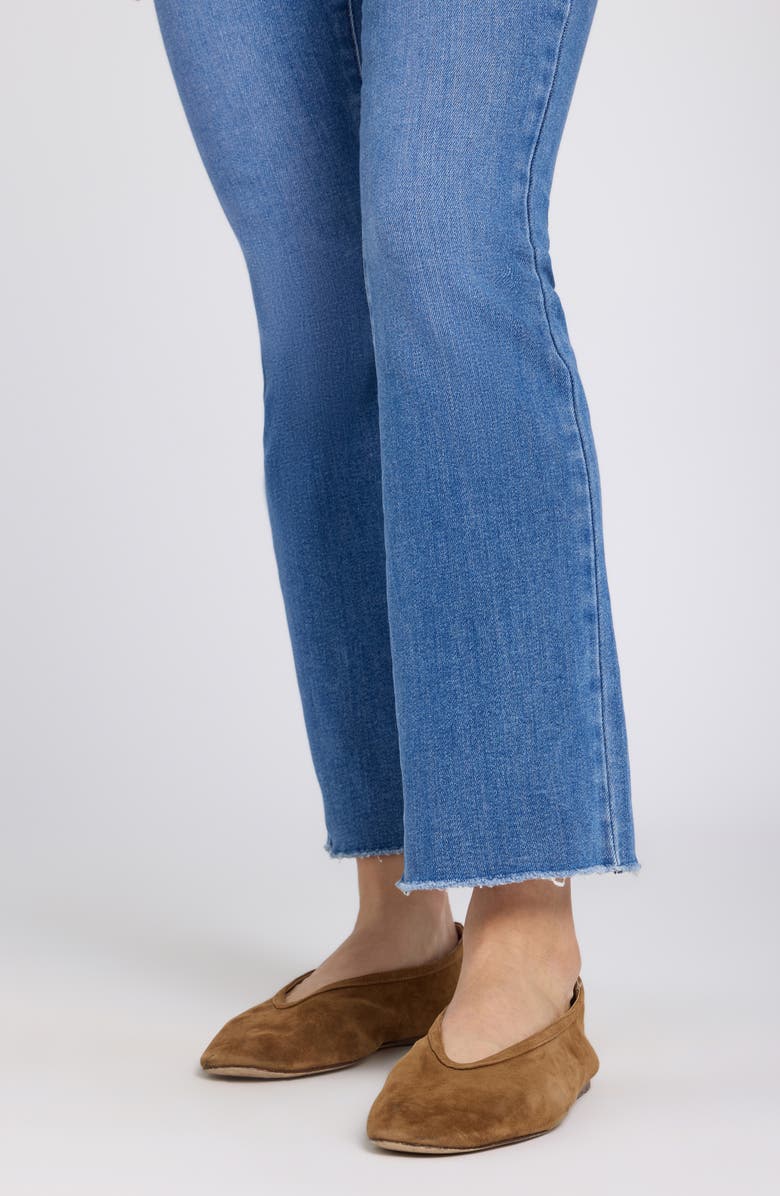 NYDJ Billie Frayed High Waist Ankle Mini Bootcut Jeans, Alternate, color, Blue Paradise