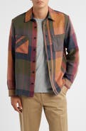 Wax London Whiting Tempo Exploded Plaid Cotton Blend Button-Up Overshirt