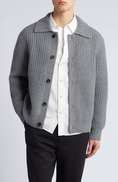 Relaxed Fit Alpaca & Recycled Wool Blend Cardigan
