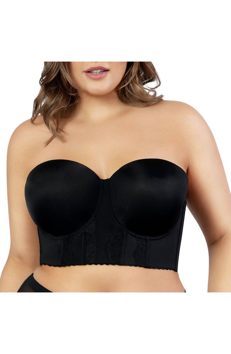 Parfait Elissa Full Busted Strapless Bustier, Alternate, color, Black