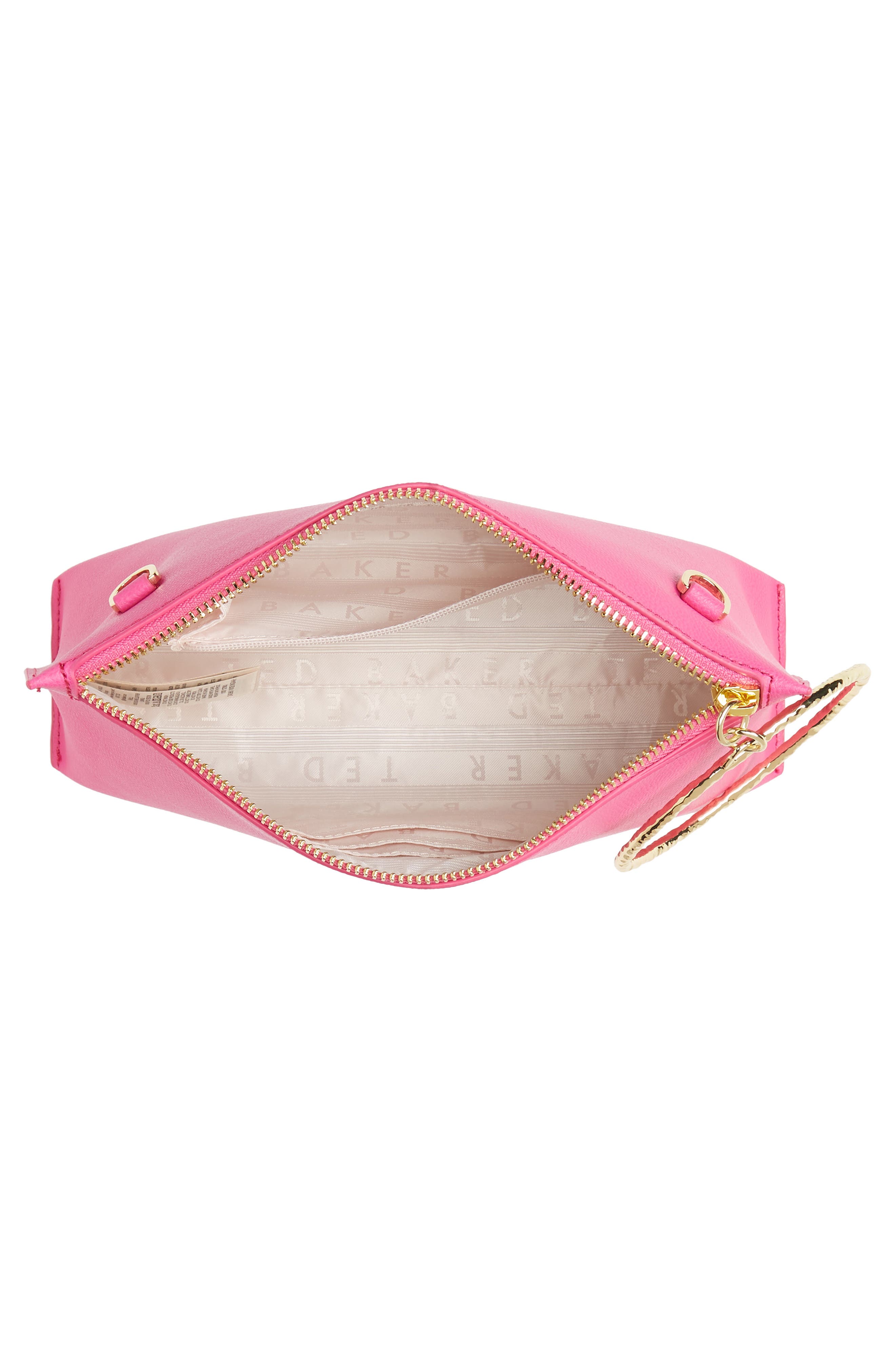 Ingaah Ring Handle Leather Crossbody Bag, Alternate, color, BRIGHT PINK