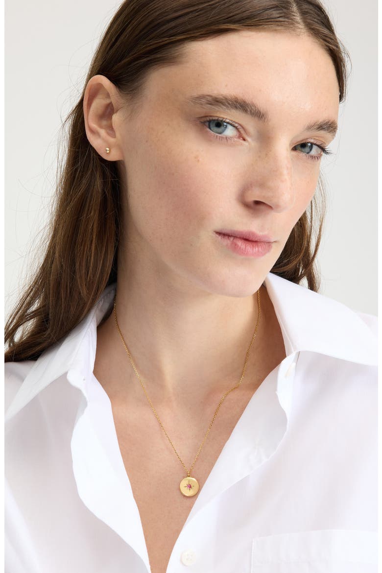 clear honesty medallion necklace, Alternate, color, PINK/ GOLD