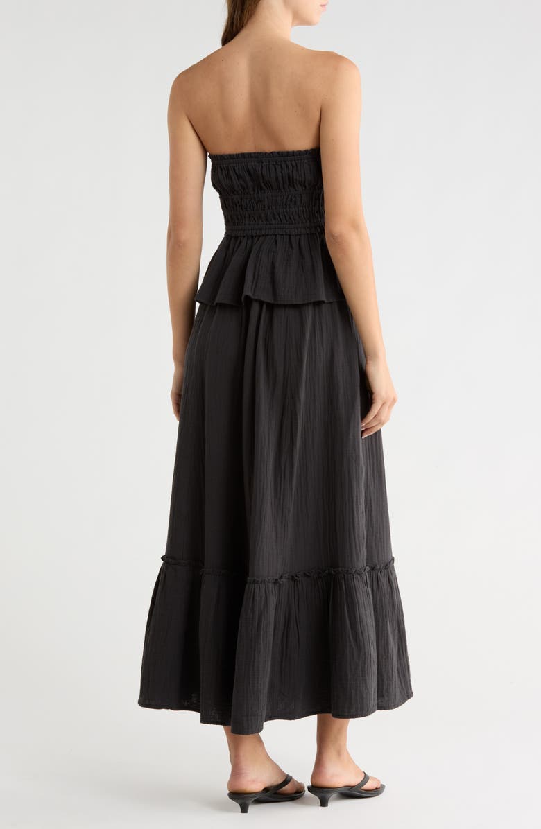 Abound Tiered Cotton Gauze Maxi Skirt, Alternate, color, Black