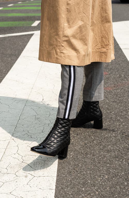 Paul Mayer Tina Quilted Leather Bootie In Black