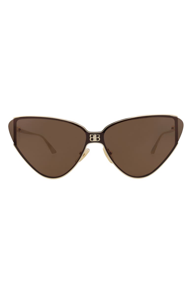 Balenciaga 99mm Cat Eye Sunglasses, Main, color, Gold Gold Brown