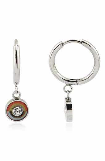 REBL Rainbow Dangle Hoop Earrings